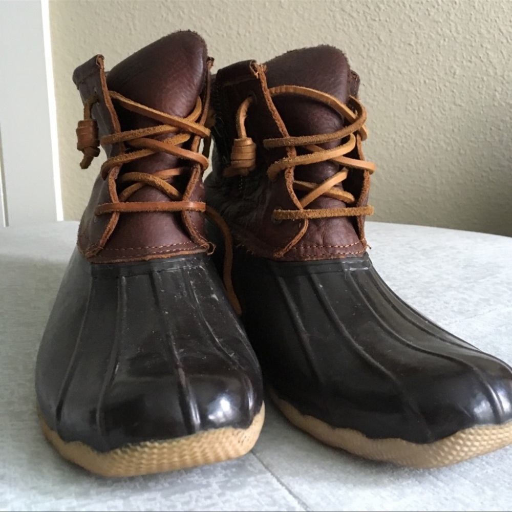 Sperry topsider leather and rubber boots size 8.5
